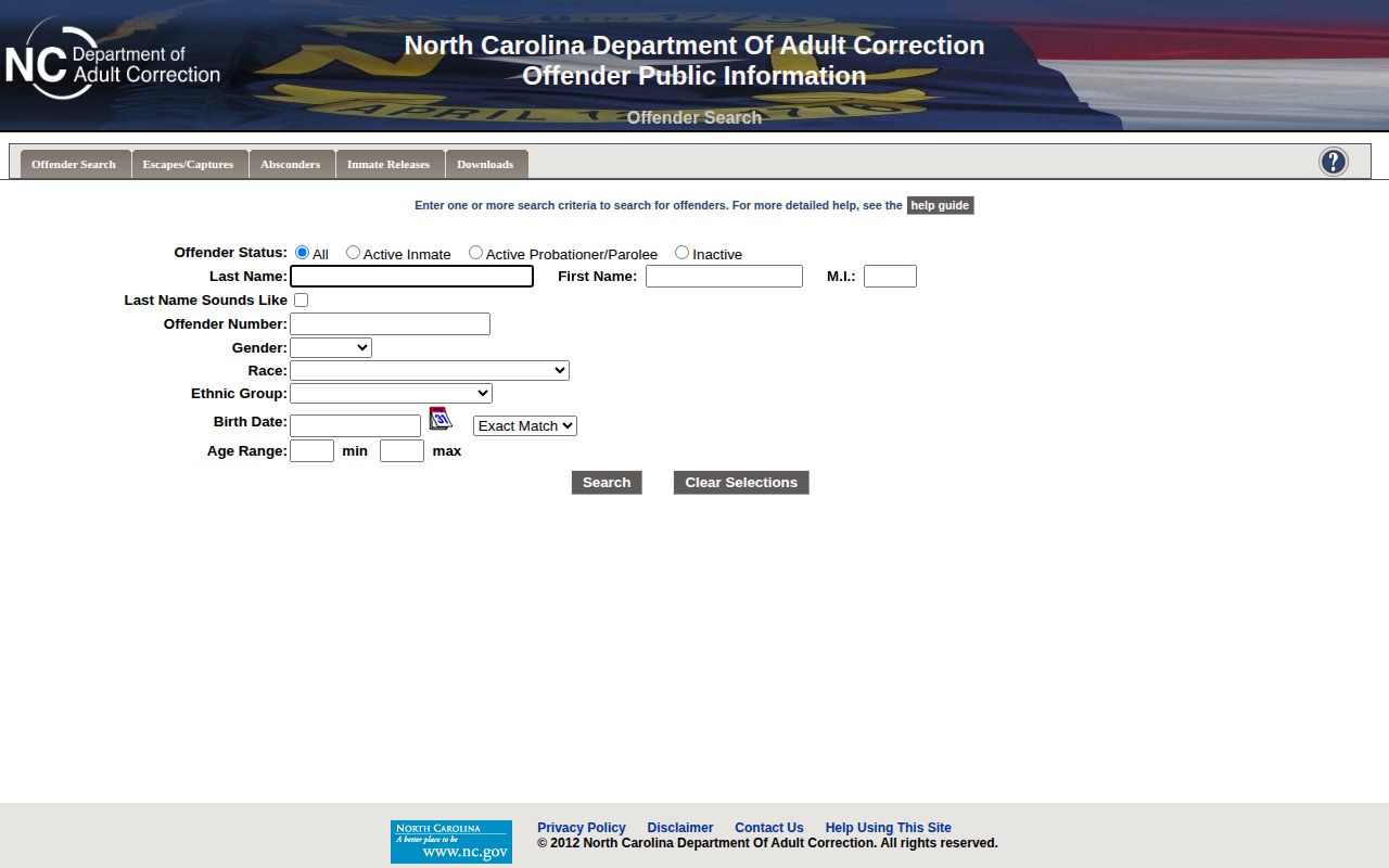 Moore County state inmate release date search through NCDAC